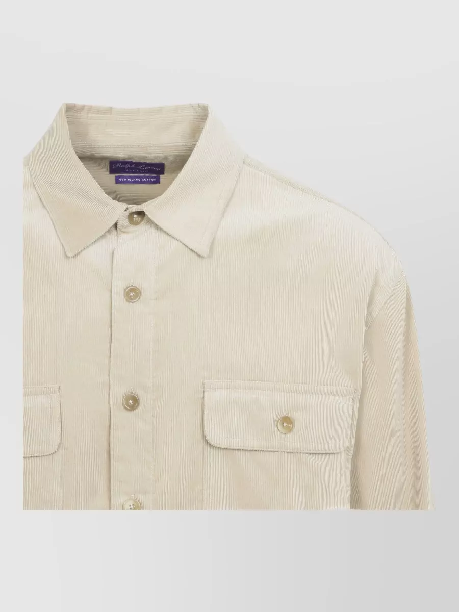 Ralph Lauren Purple Label Corduroy Wide-Wale Relaxed-Fit Long-Sleeve Shirt