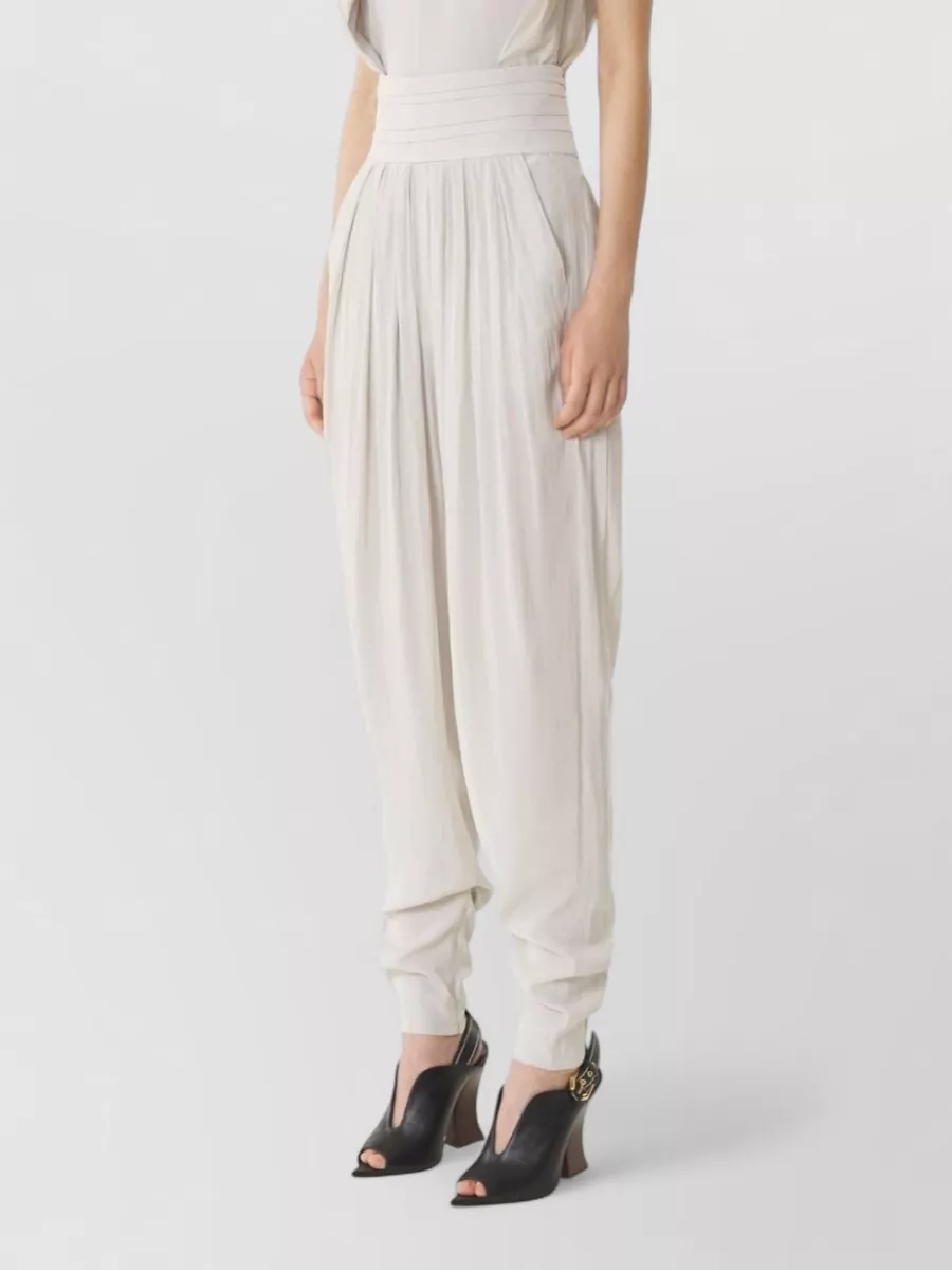 Lanvin High Waistband Straight Trousers Pleated Pockets