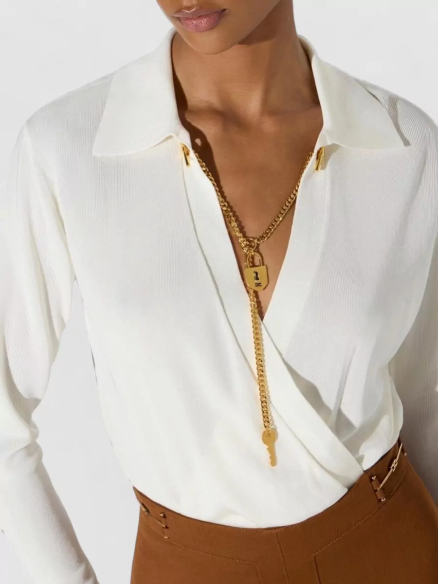 Elisabetta Franchi V-Neck Bodysuit