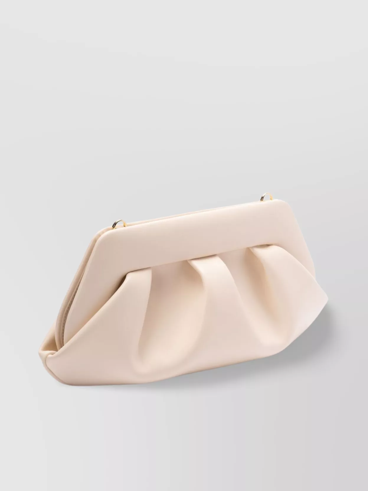 THEMOIRÈ PLEATED DESIGN CLUTCH BAG WITH DETACHABLE STRAP