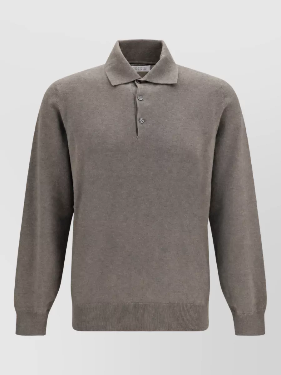 Brunello Cucinelli Cashmere Knit Polo Sweater