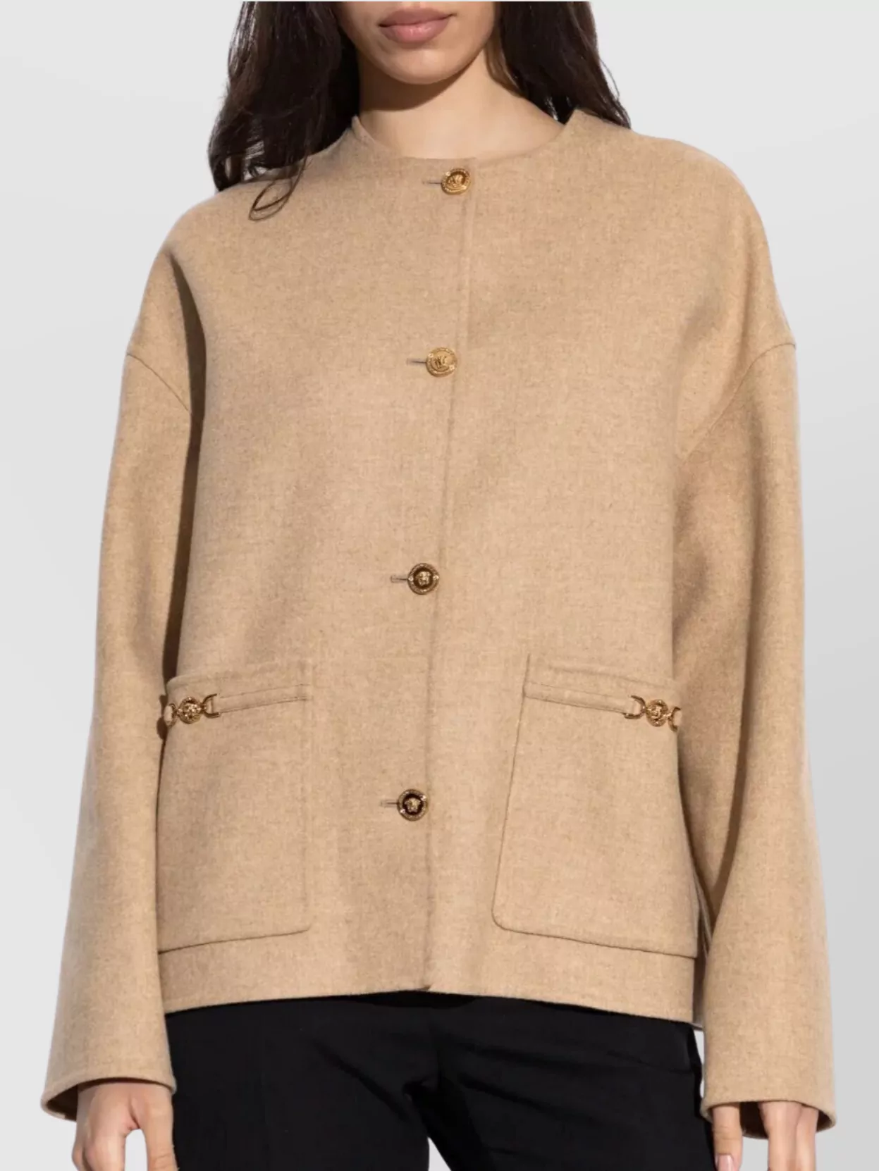 Versace Medusa Embellished Wool Jacket