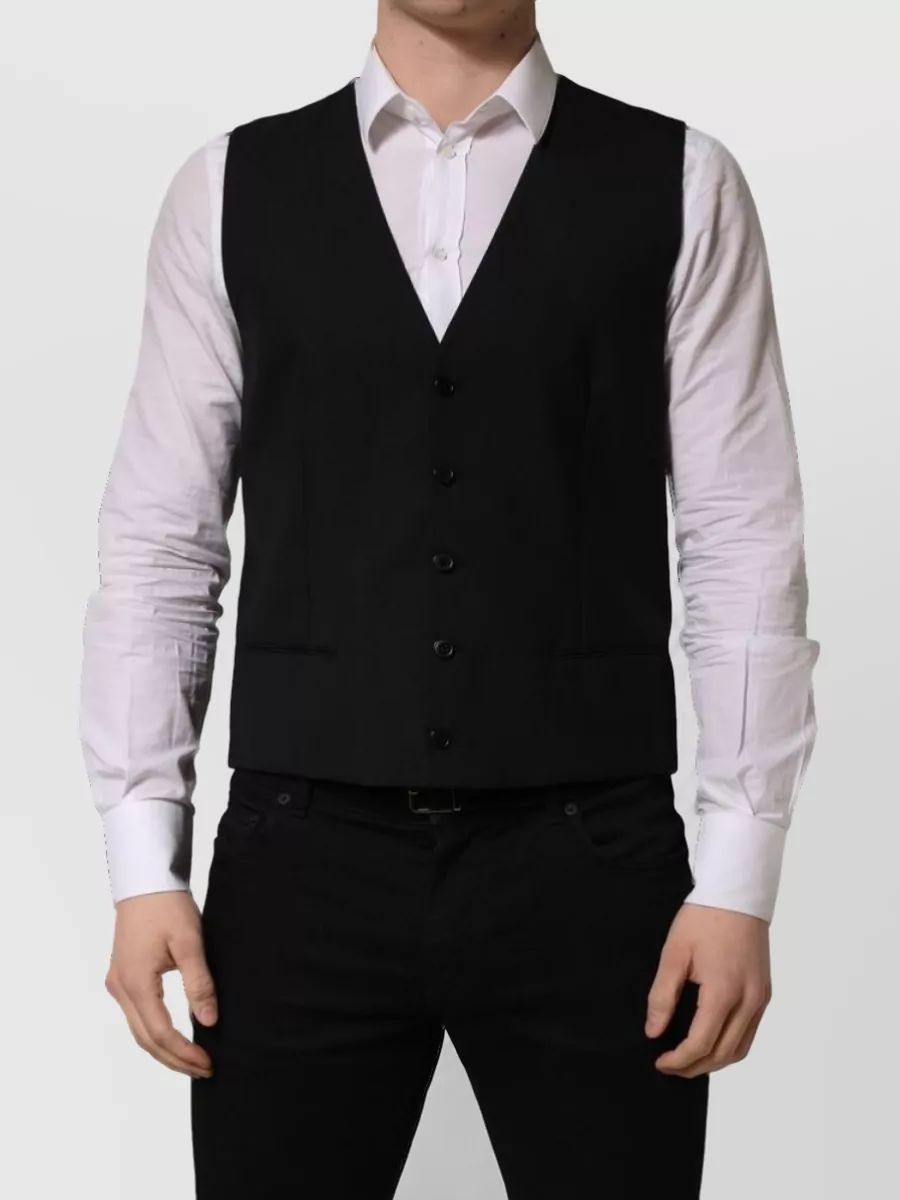 Dolce & Gabbana Virgin Wool Single Breasted Waistcoat