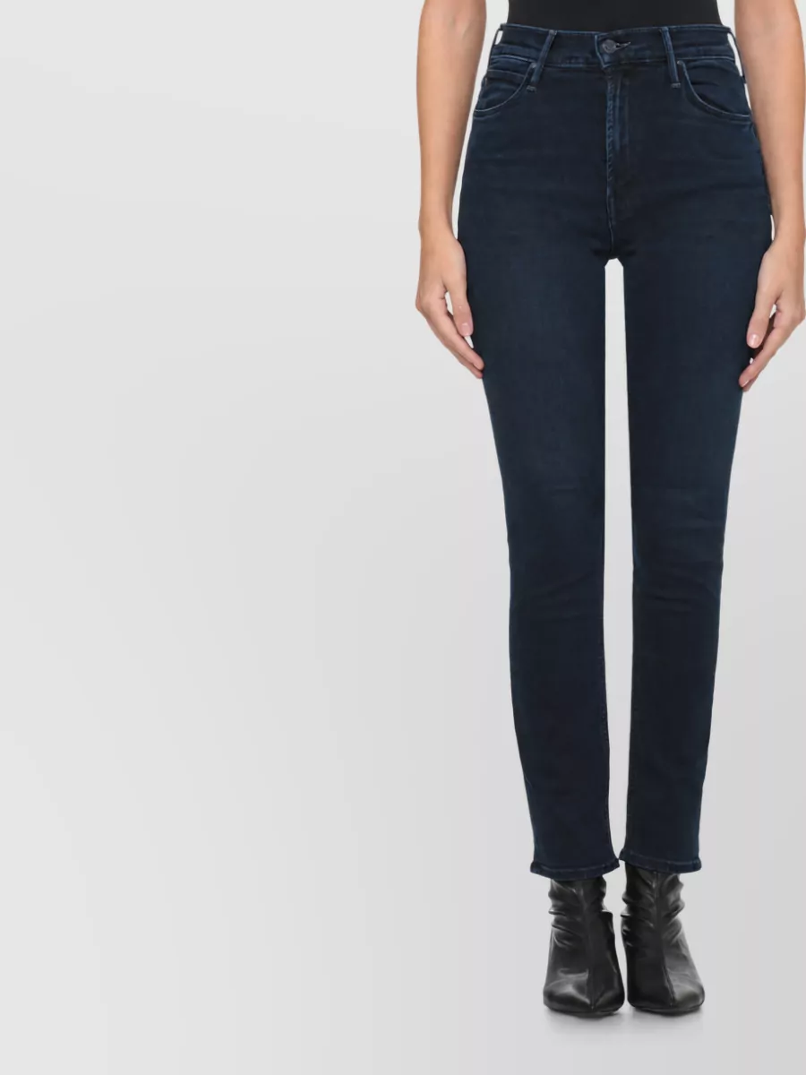 Mother Mid-Rise Straight-Leg Denim Jeans