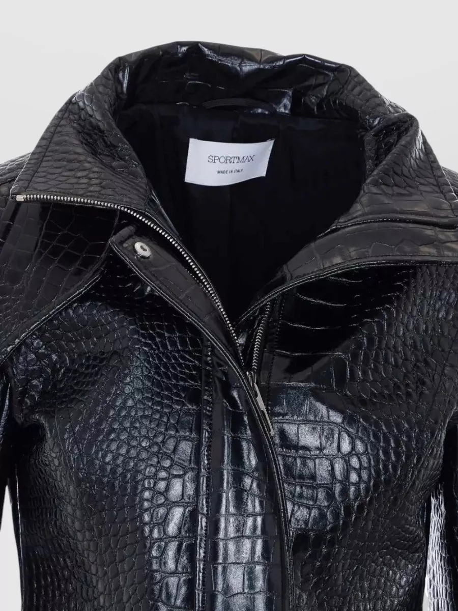 Sportmax Cropped Alligator-Print Jacket