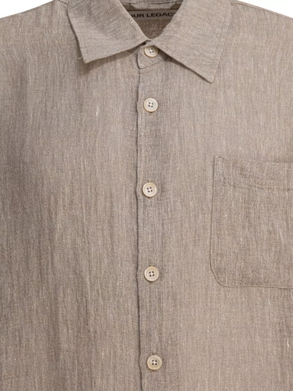 Our Legacy Textured Fabric Long Sleeves Chest Pocket Shirt In Brown
