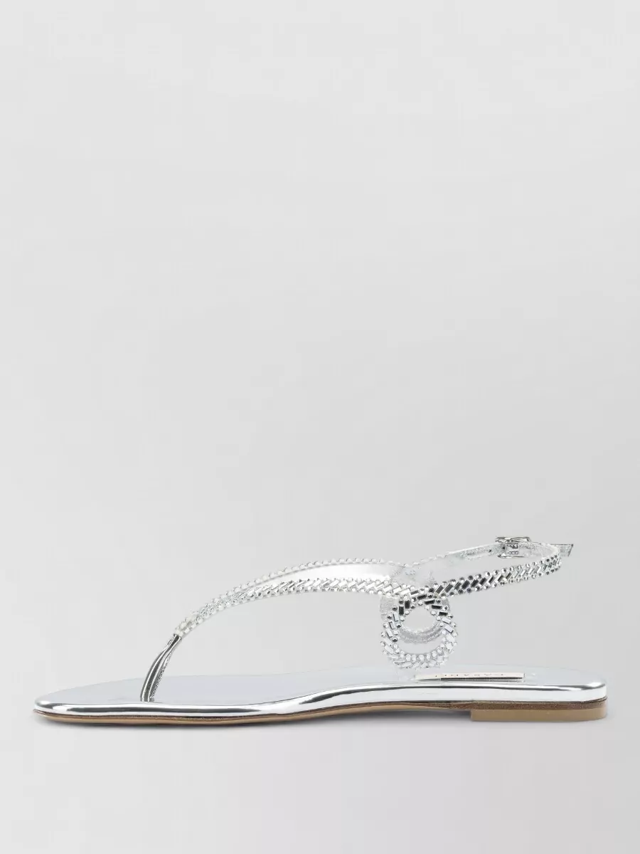 Casadei Open Toe Flat Sole Sandals Metallic