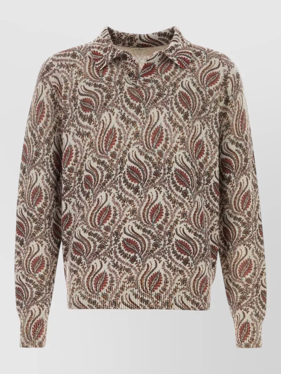 Etro embroidered wool polo shirt