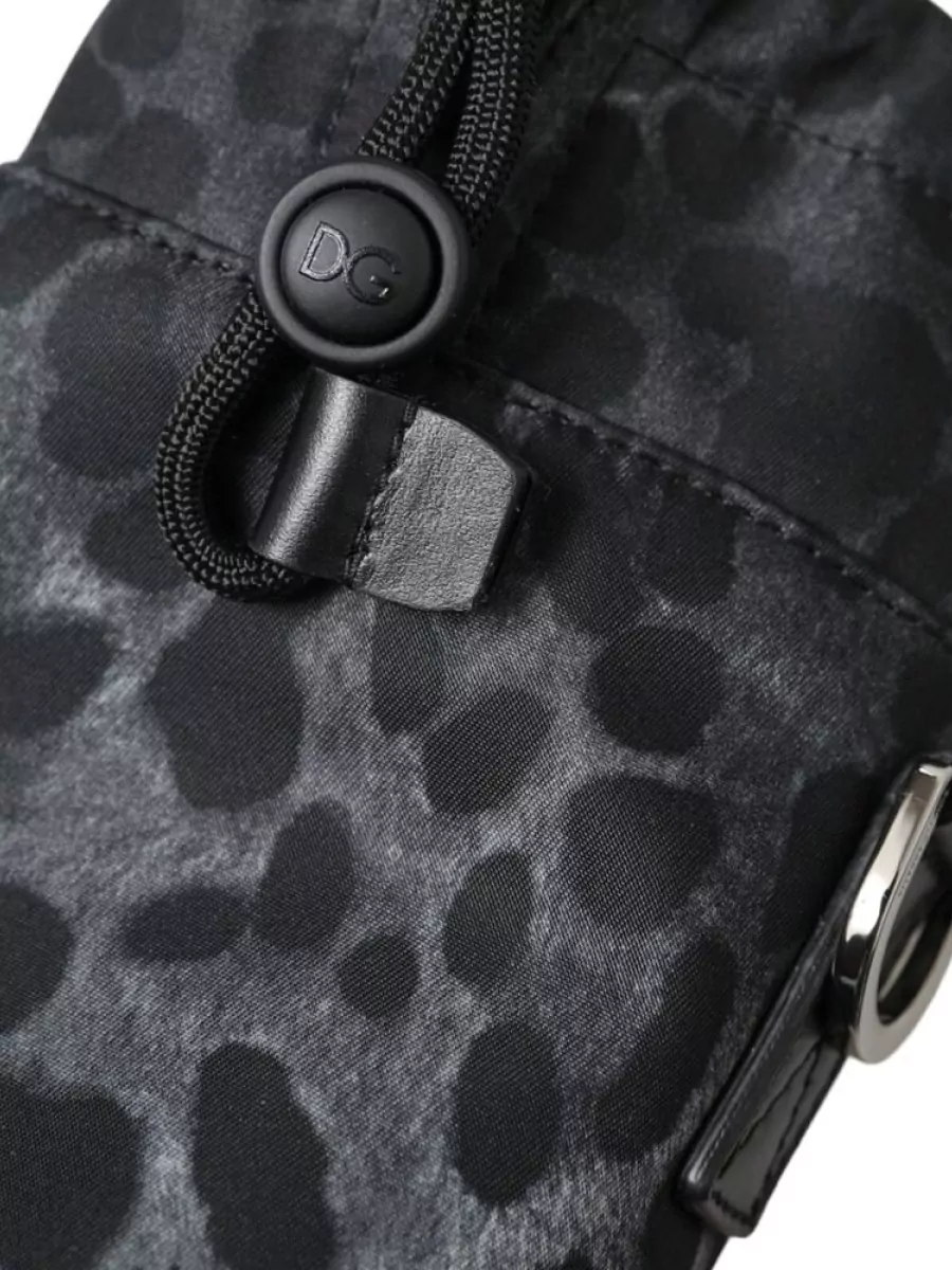 Dolce&Gabbana Leopard-Print Nylon Bottle Cage Bag