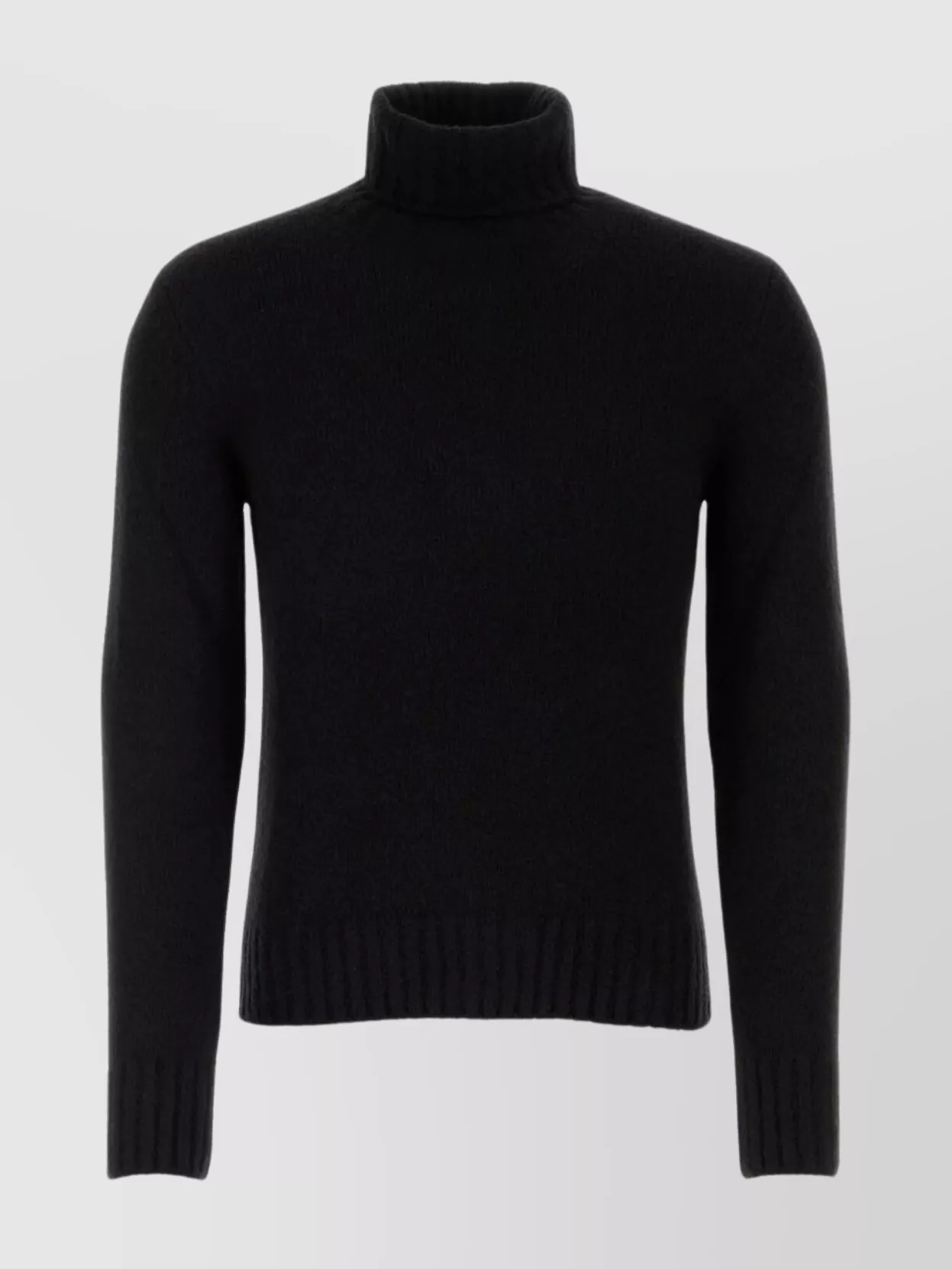 Shop Tom Ford Turtleneck Ribbed Blend Sweater In Black