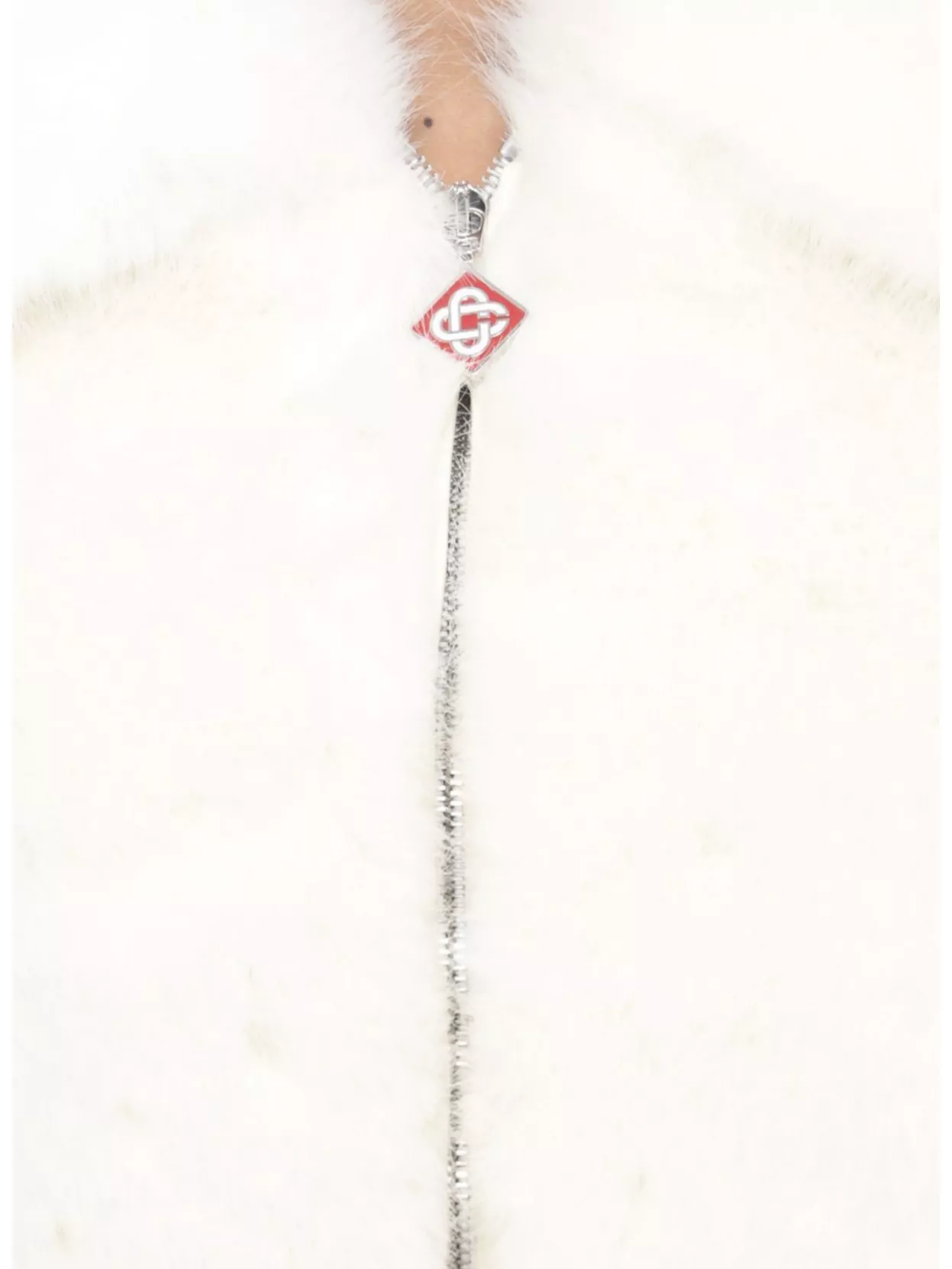 Casablanca Faux Fur Lapel Collar Long Sleeve Coat In Multi