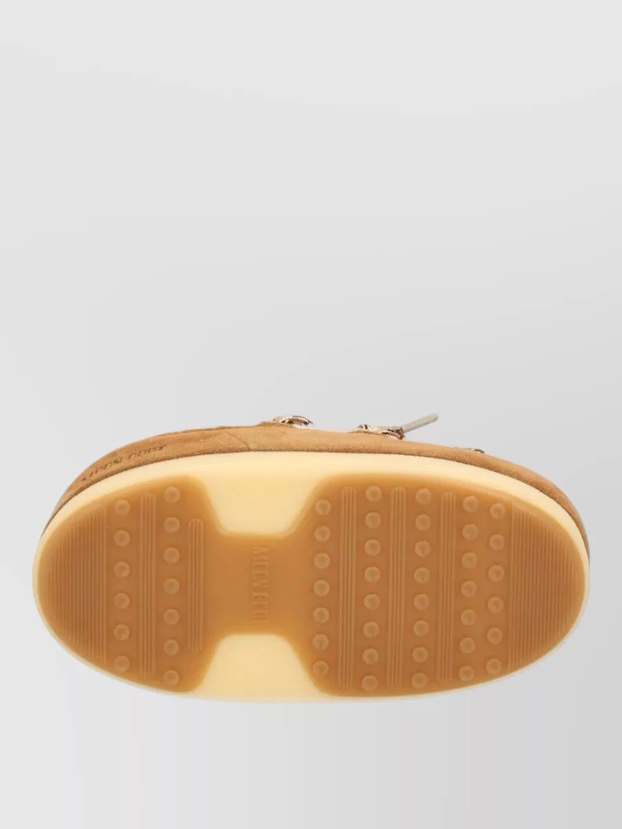Moon Boot Leather Shearling Slippers