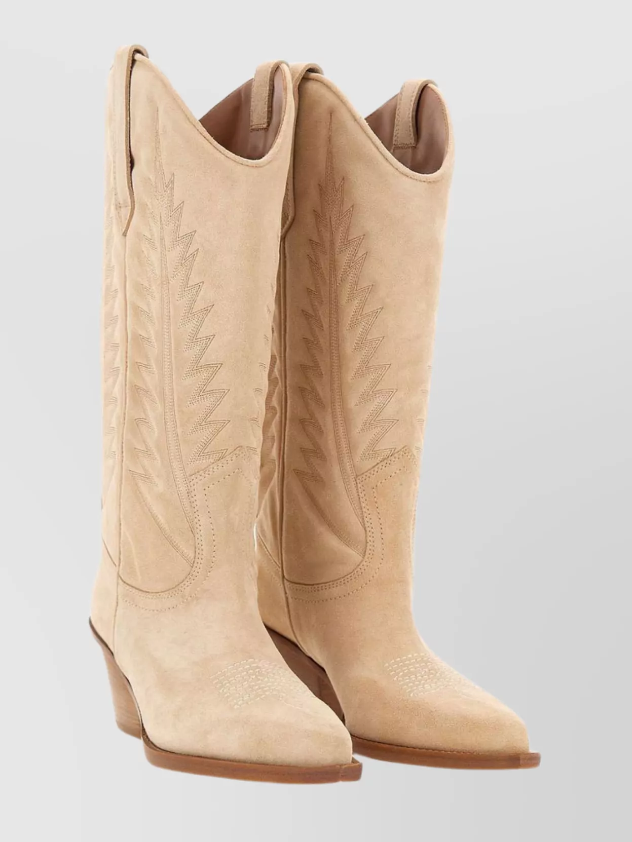 Shop Paris Texas Texan Embroidered Suede Mid-calf Boots