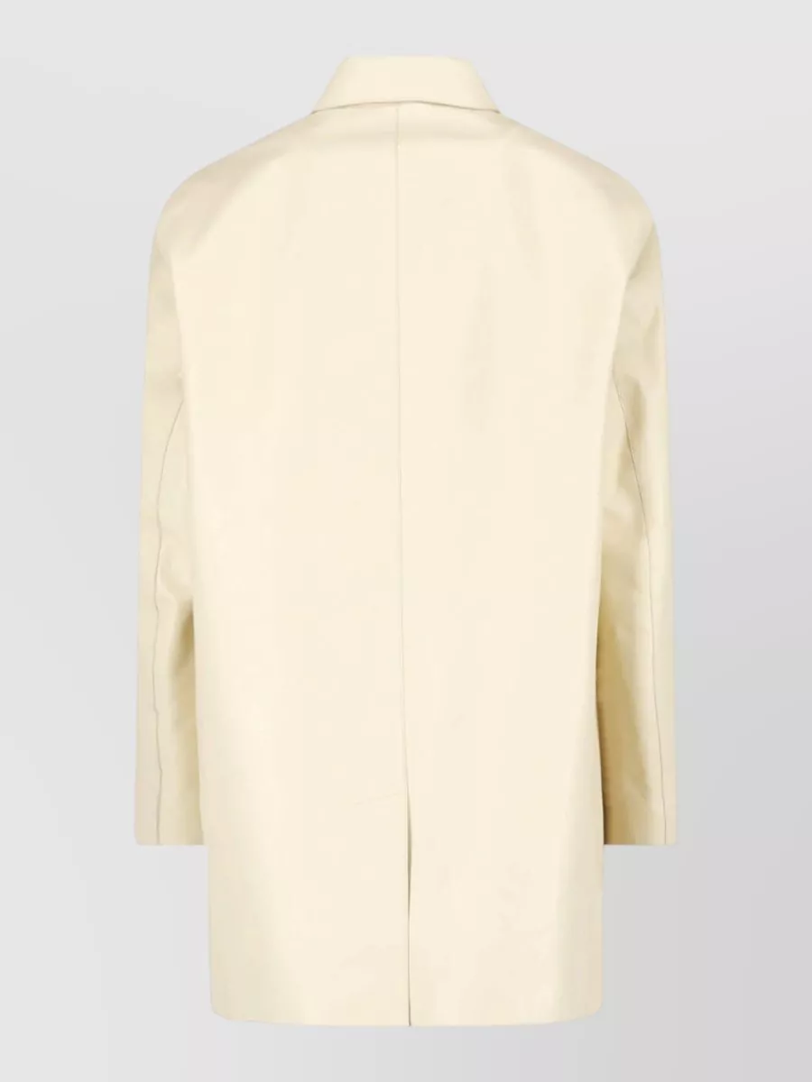 Jil Sander Leather Single-Breasted Coat