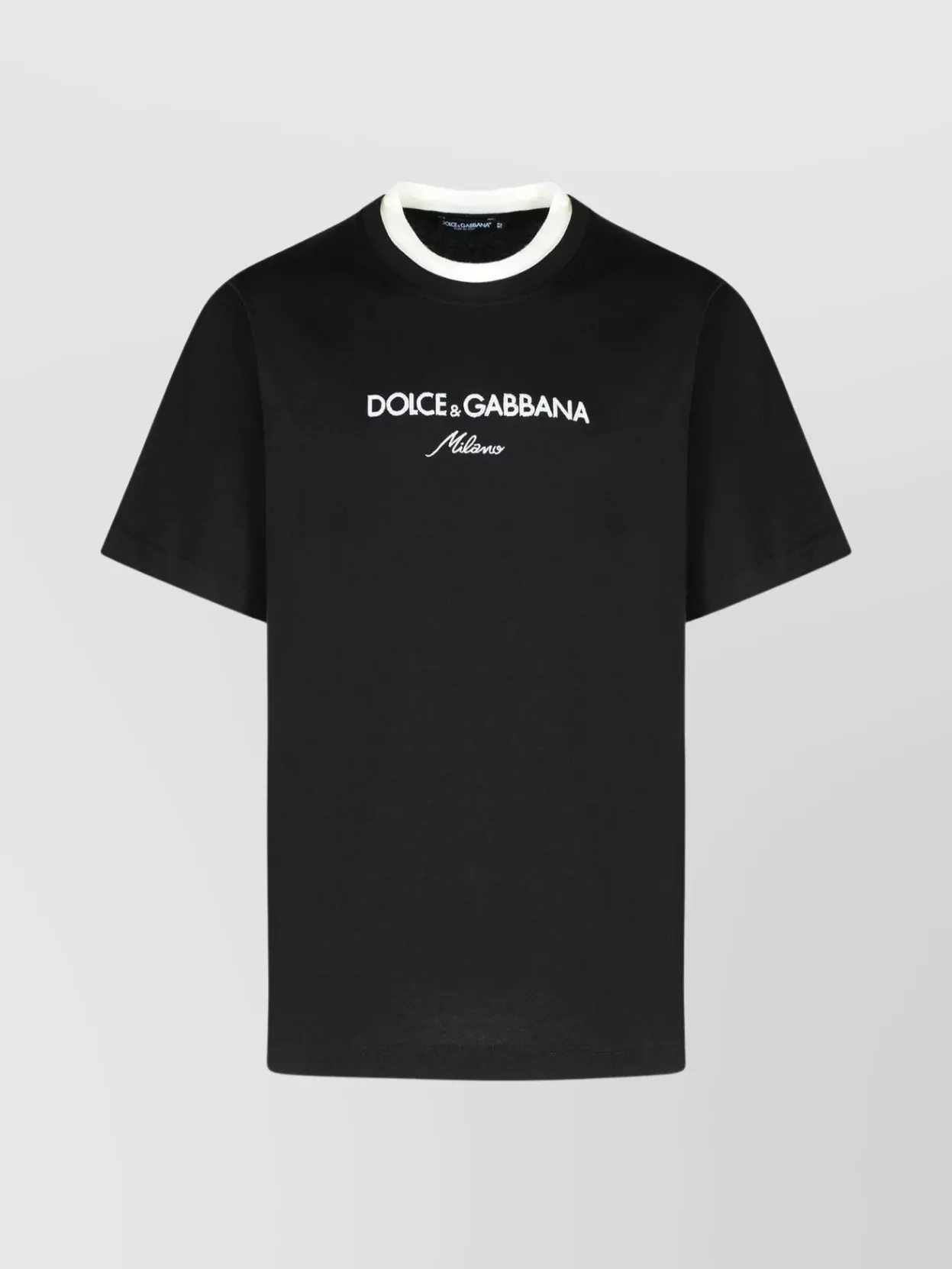 Dolce & Gabbana Logo-embroidered Layering Cotton T-shirt In Black