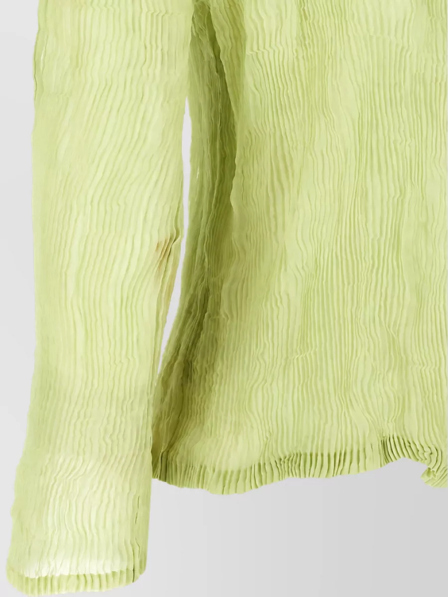 Issey Miyake Chiffon Twist 1 High Neck Long Sleeve Pleated Cardigan