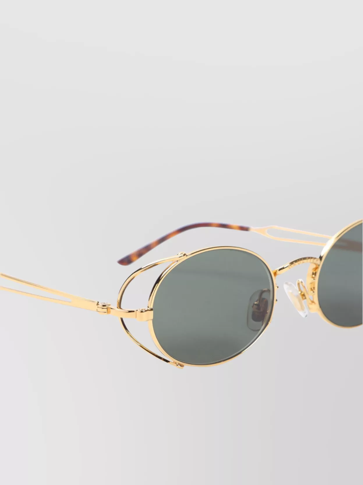 Jean Paul Gaultier Metal Round Frame Sunglasses With Cut-out Detail In Gold