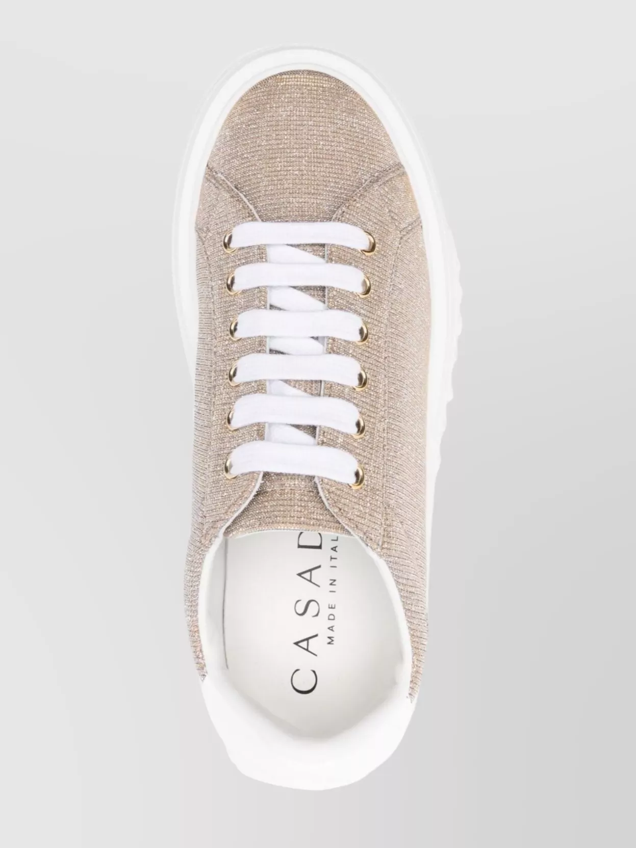 Casadei Low Top Platform Sneakers With Metallic Finish
