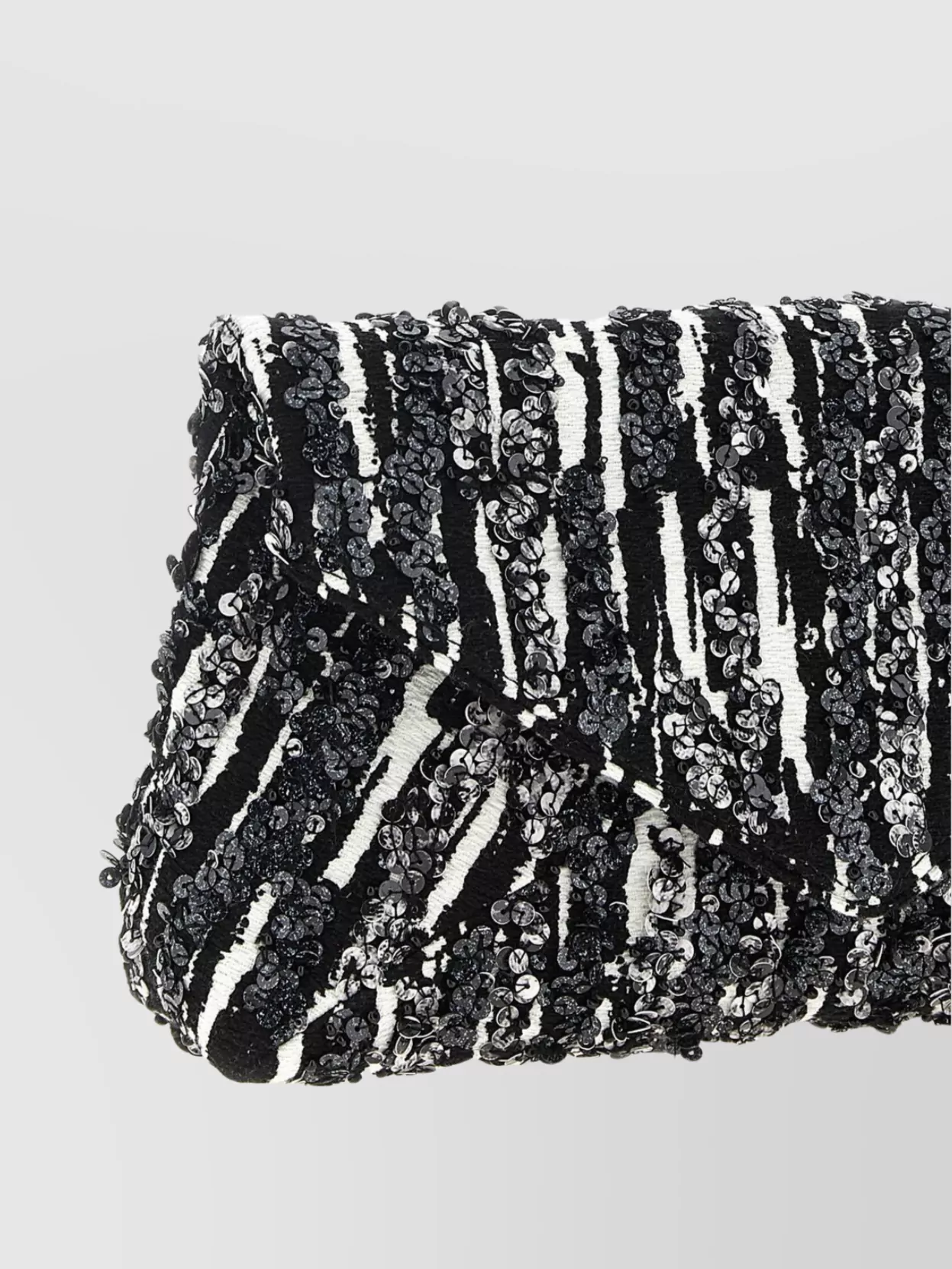 Dries Van Noten Sequin Chain Envelope Textured Clutch Bag