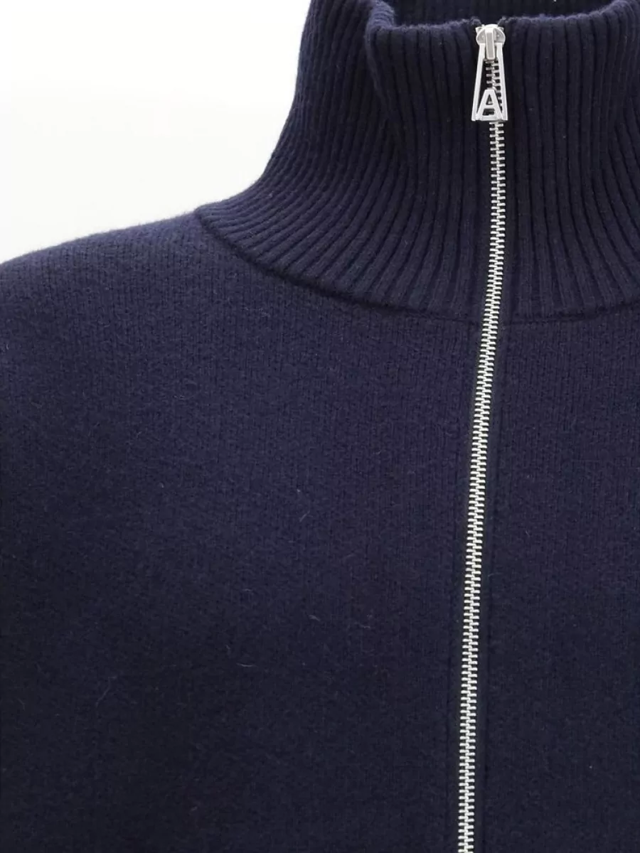 Axel Arigato Wool Zip Up High Neck Sweater