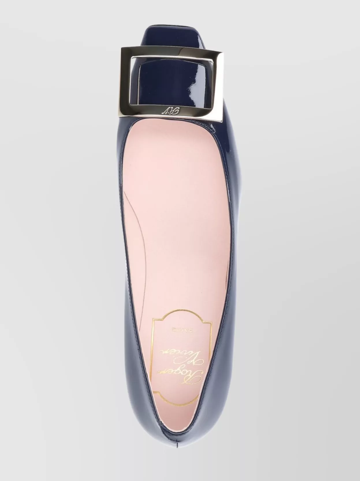 Roger Vivier Pointed Toe Patent Finish Square Buckle Pumps