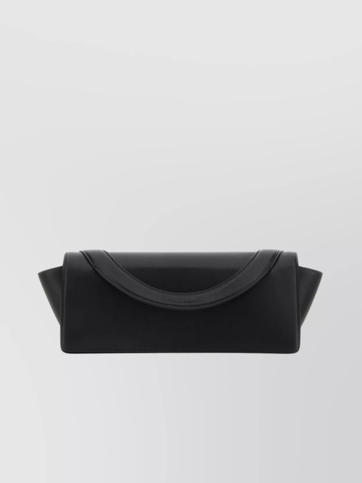 Shop Dsquared2 Rectangular Foldover Leather Clutch In Black