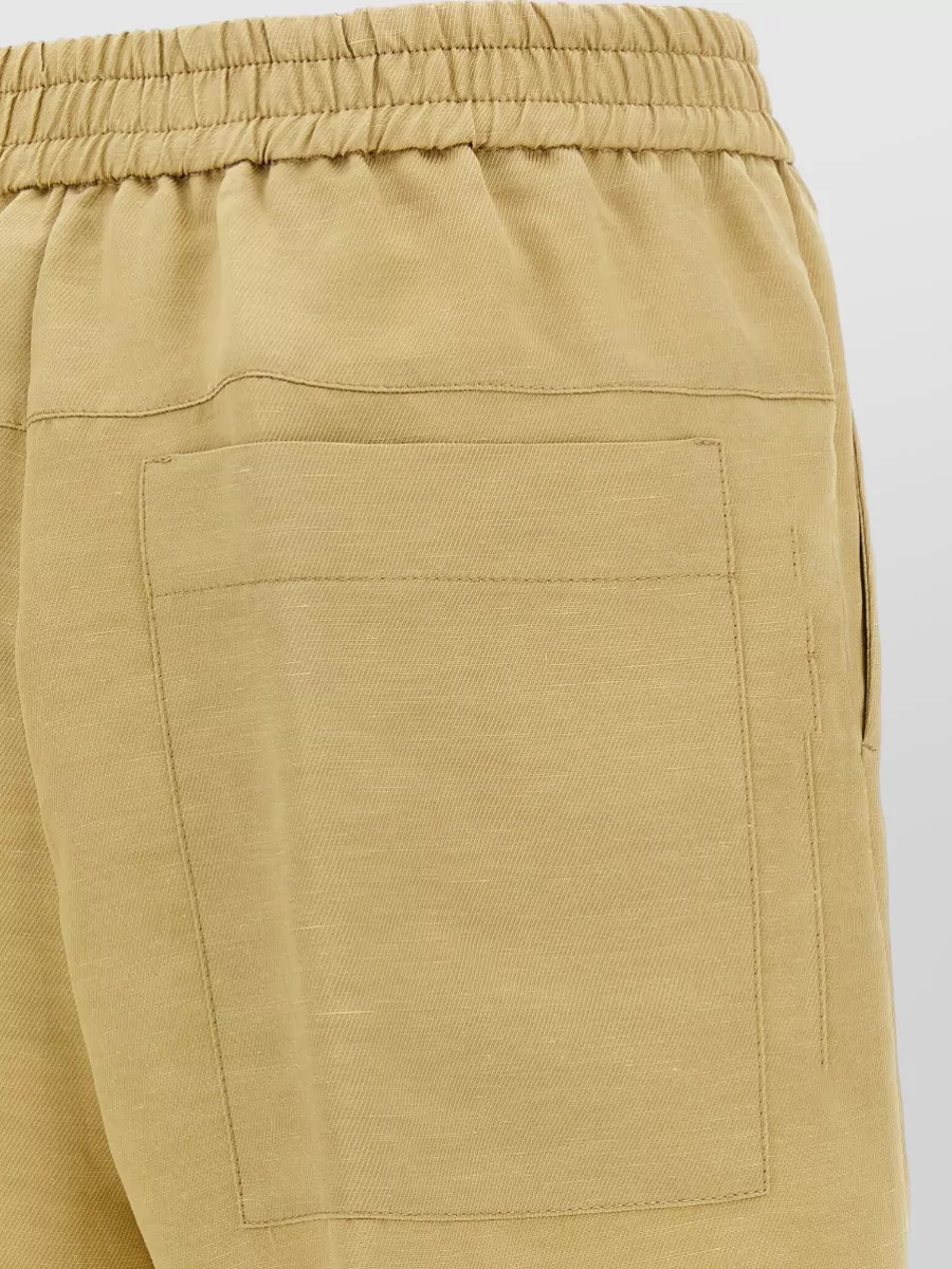 Nude Linen Bermuda Shorts
