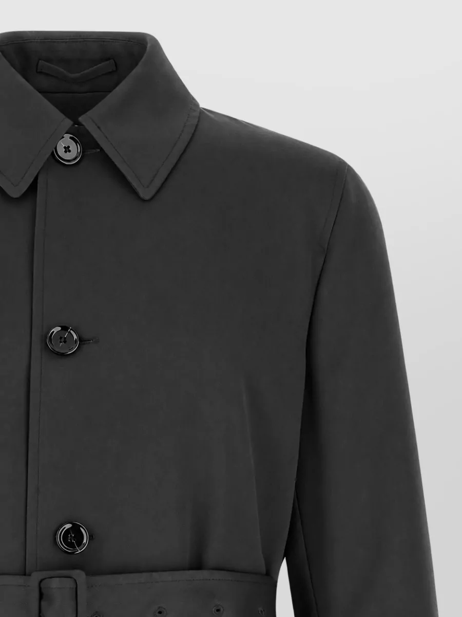 Lardini Virgin Wool Belted Single-Breasted Trench Coat
