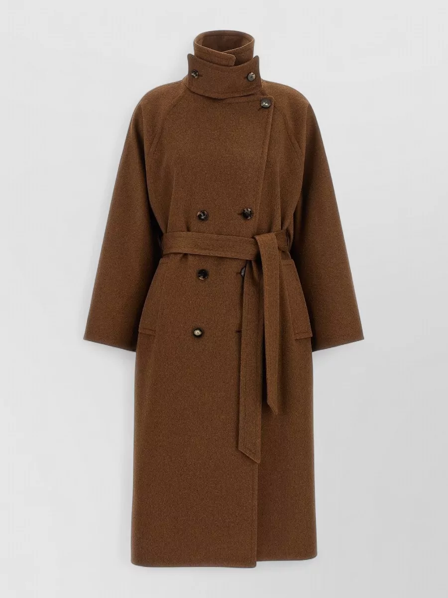 Alberto Biani Wool double-breasted belted coat