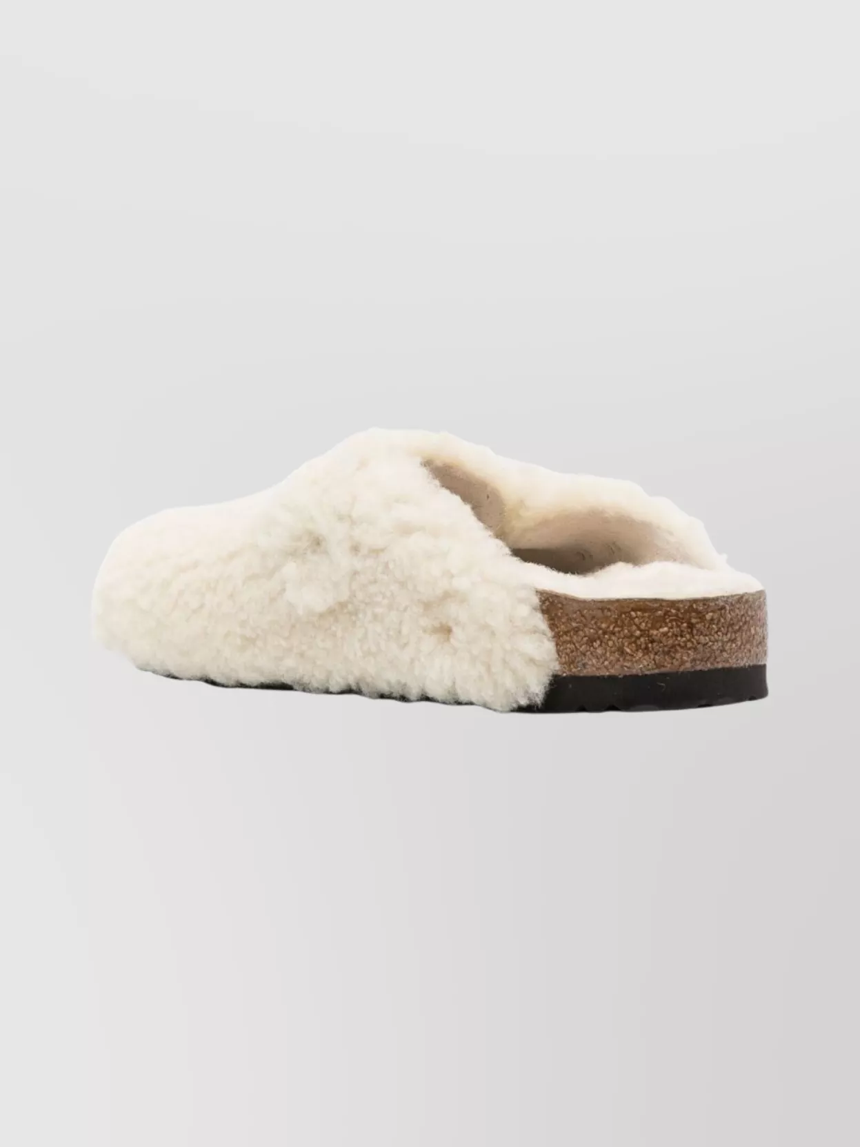 Birkenstock Womens Eggshell Shearling Boston Buckle-embellished Clogs In White