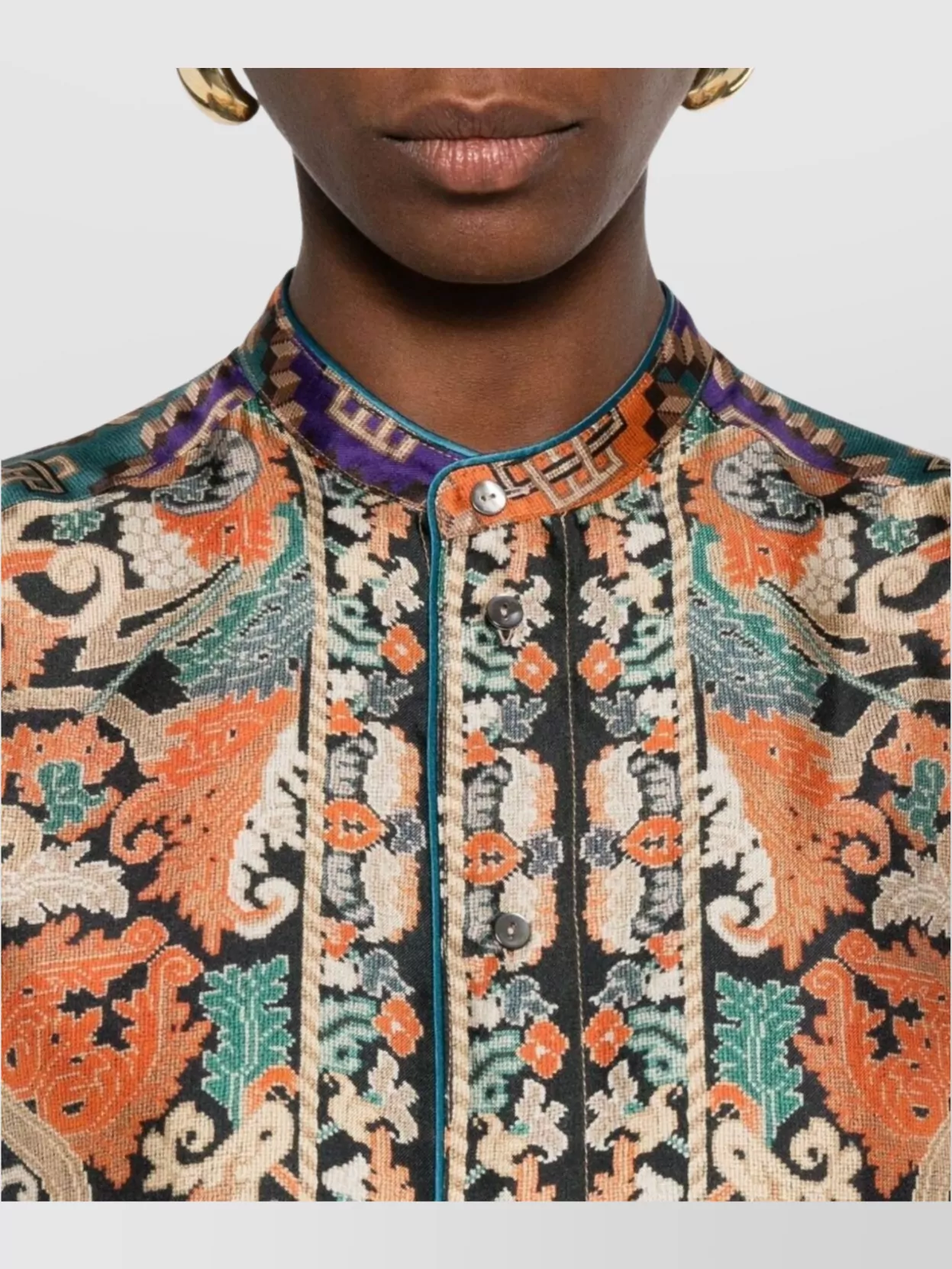 Pierre Louise Mascia Paisley Print Silk Shirt