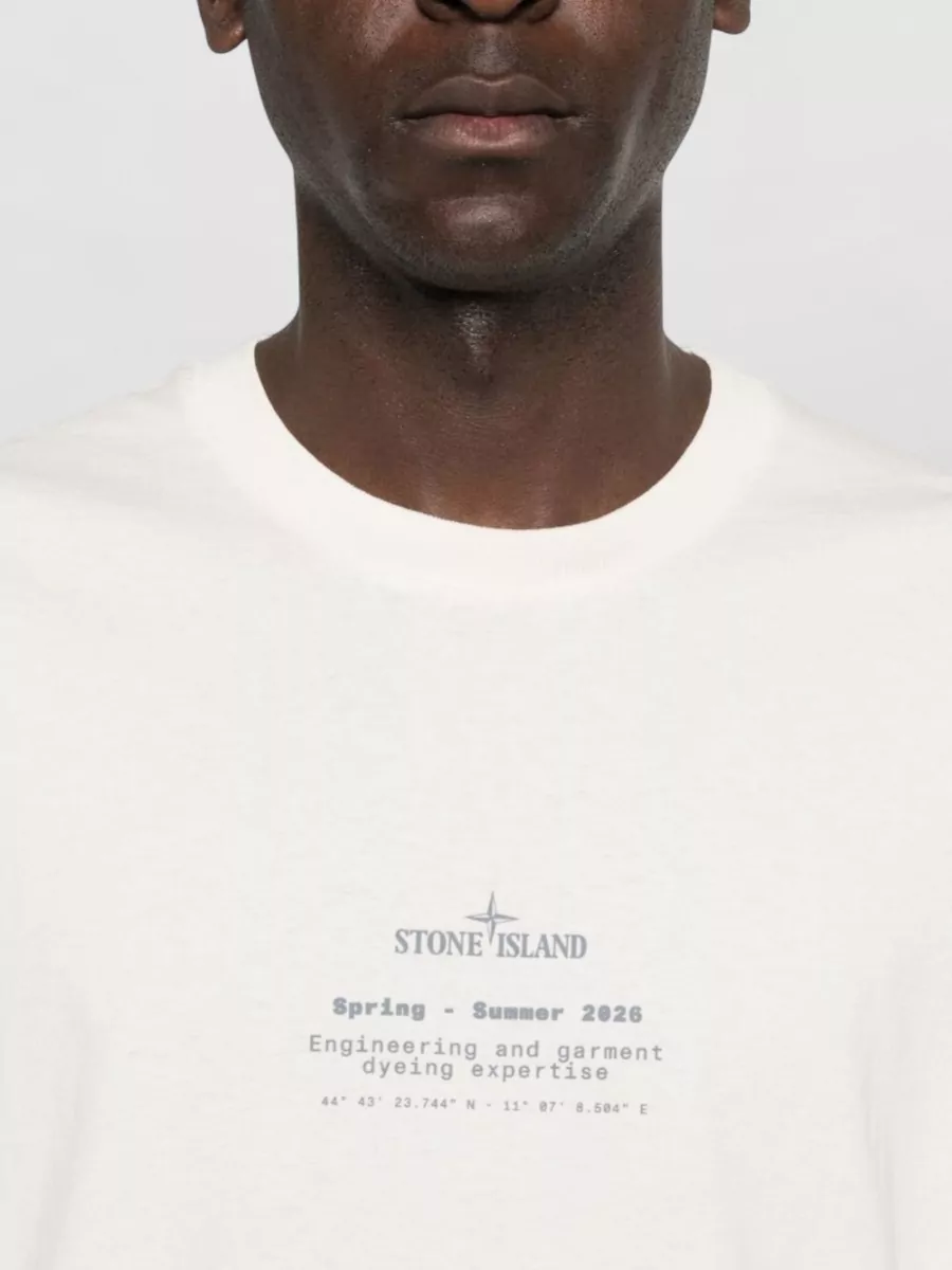 Stone Island Crew Neck T Shirt Front And Back Print