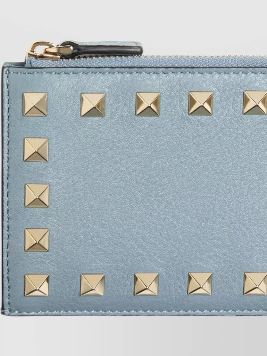 Valentino Garavani Rockstud Leather Coin And Card Purse