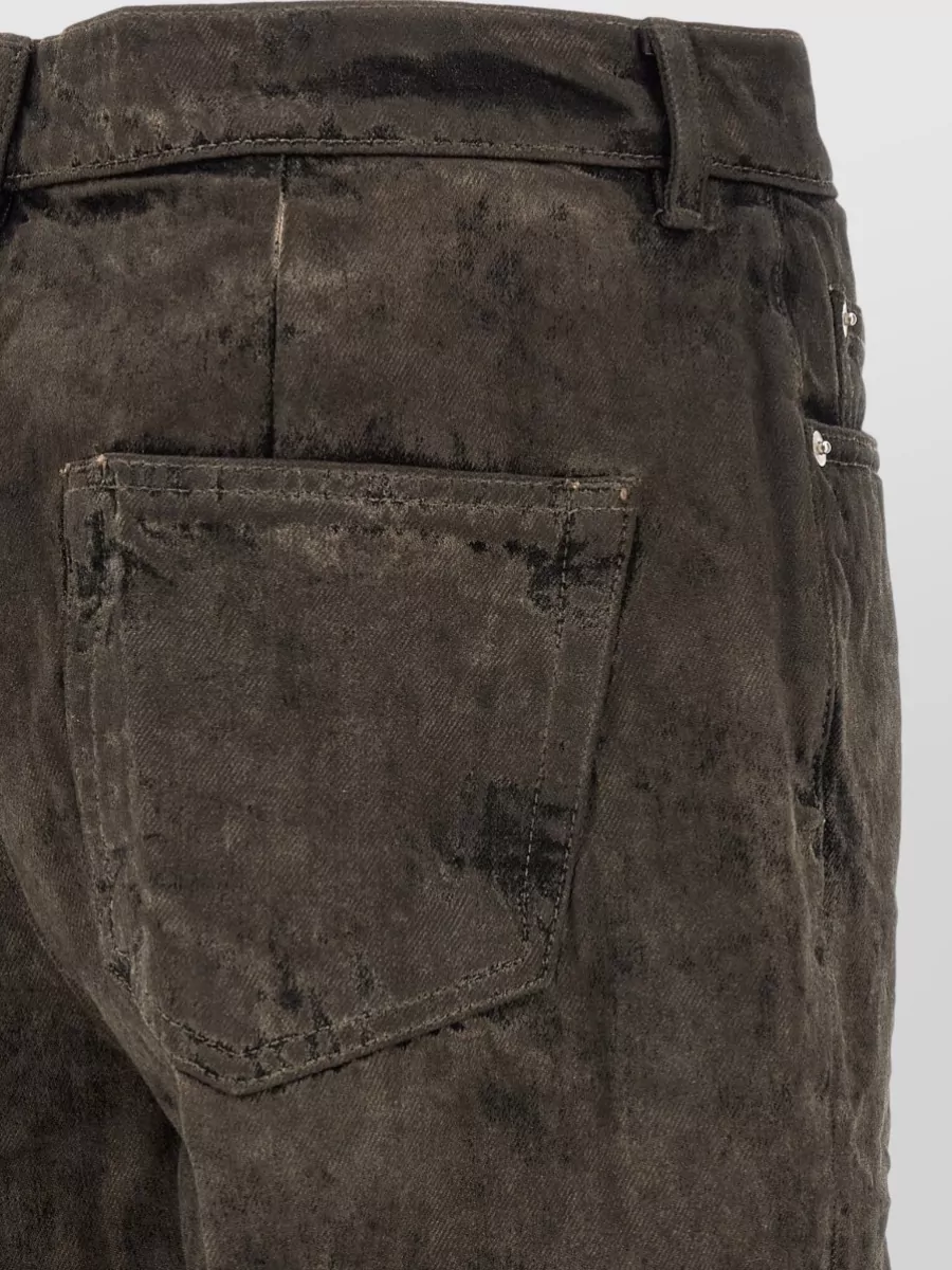 Rick Owens Denim High-Rise Straight-Leg Cropped Shorts