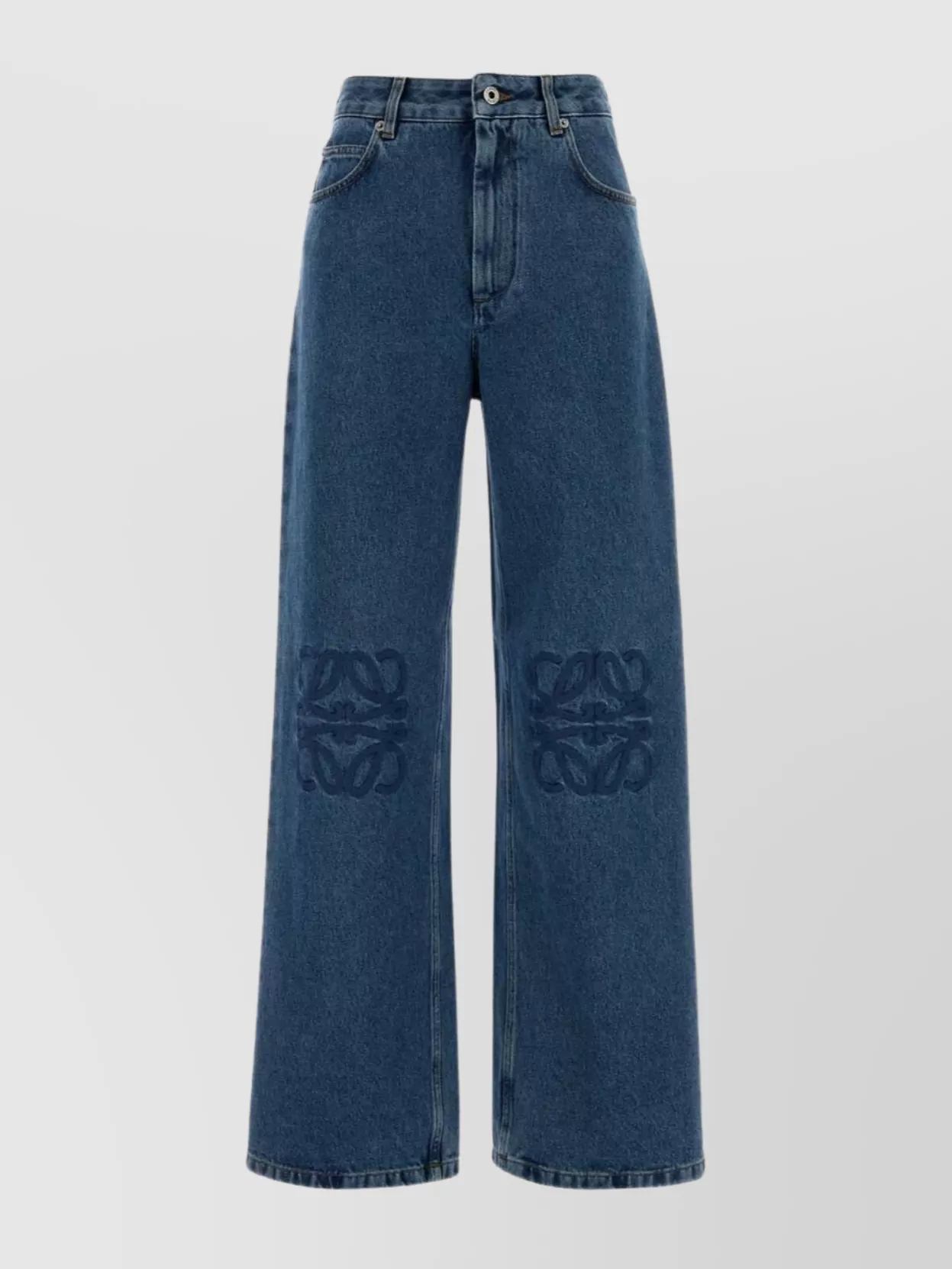 Loewe Wide Leg Baggy Denim Trousers In Blue