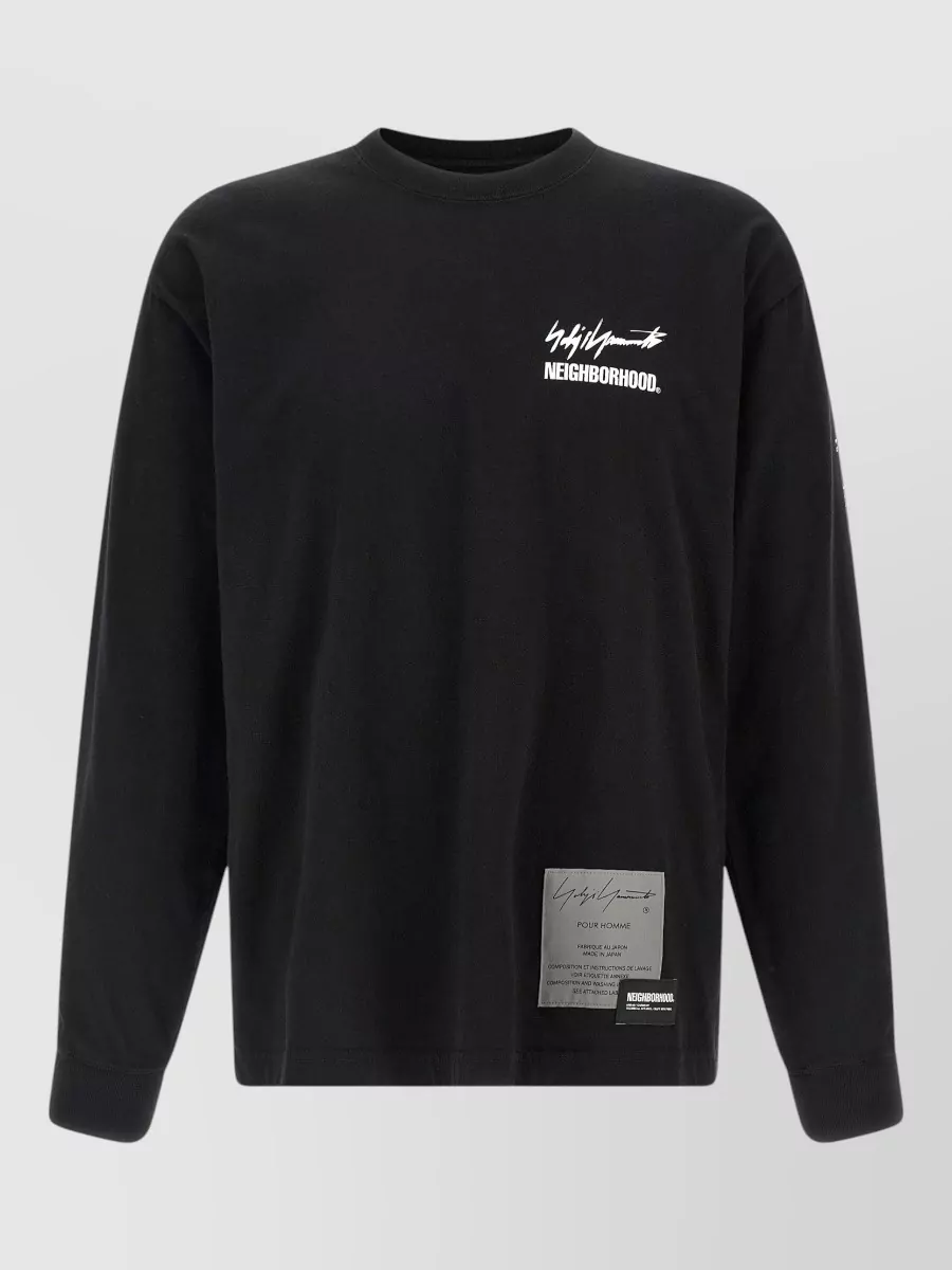 Yohji Yamamoto cotton logo-print long-sleeve t-shirt