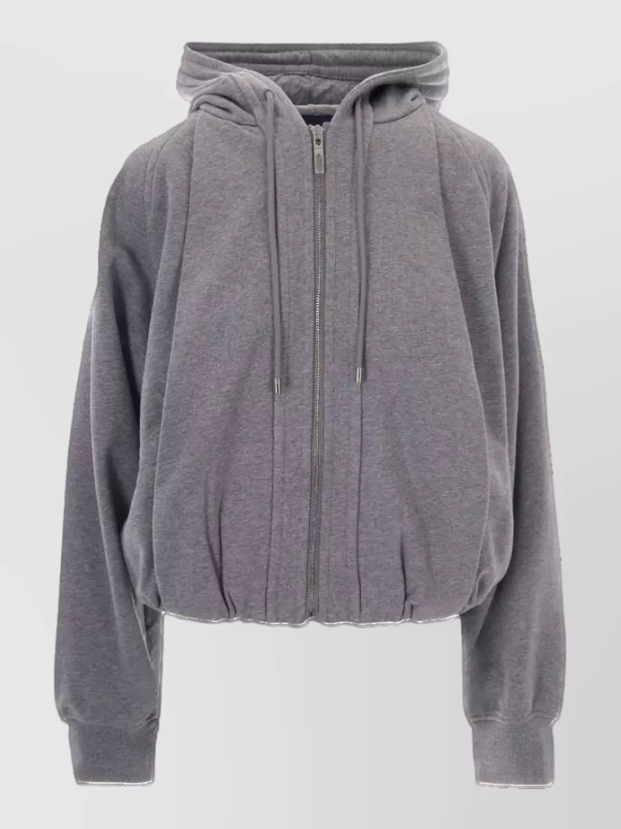 Sportmax jersey zip-up drawstring hoodie