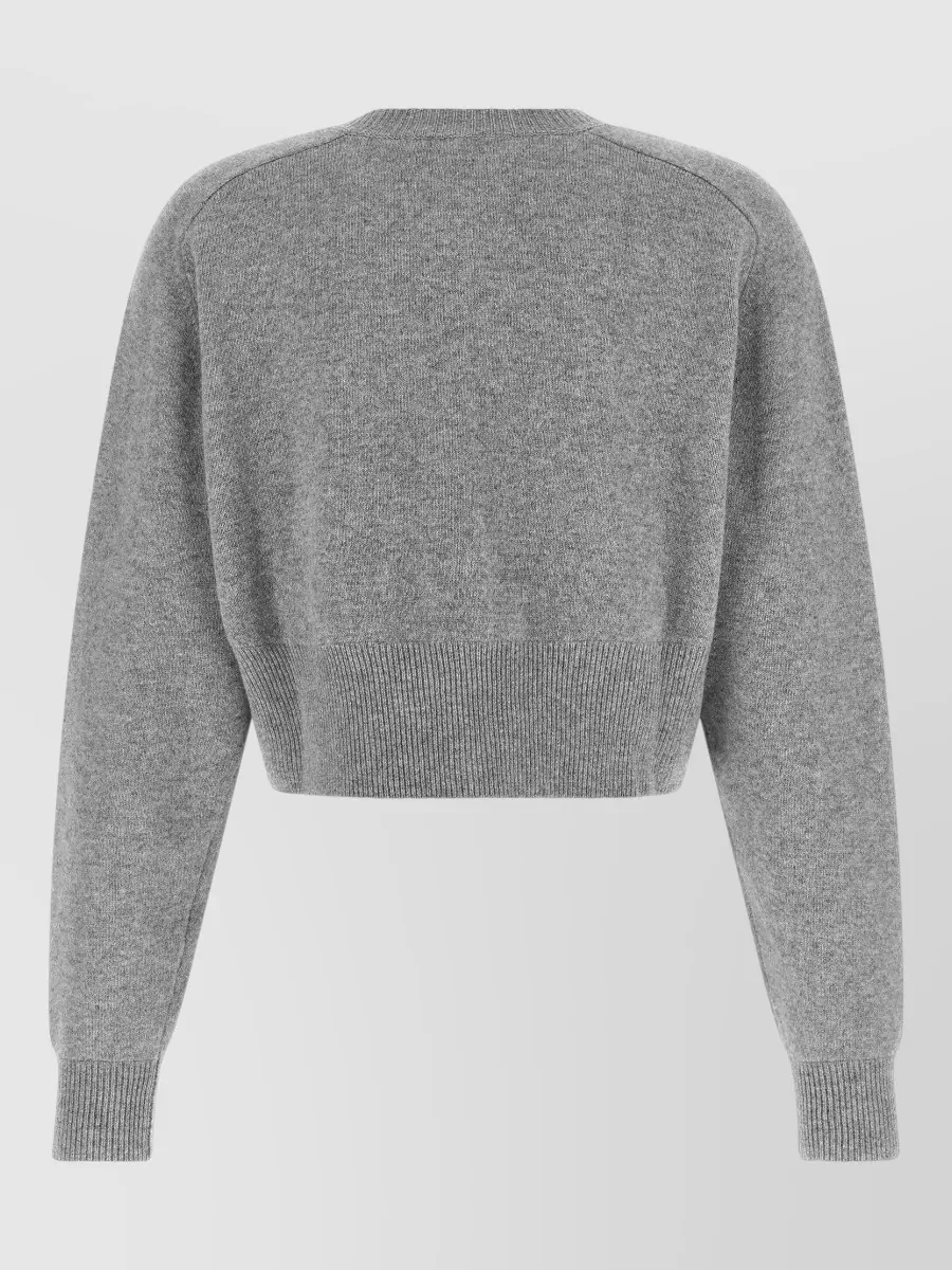 Elisabetta Franchi Cashmere Wool Cropped Ribbed Cardigan