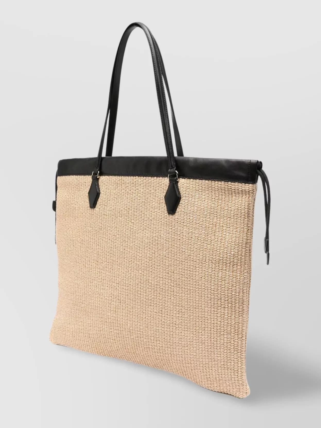 Jimmy Choo Raffia Tote Bag Side Drawstrings