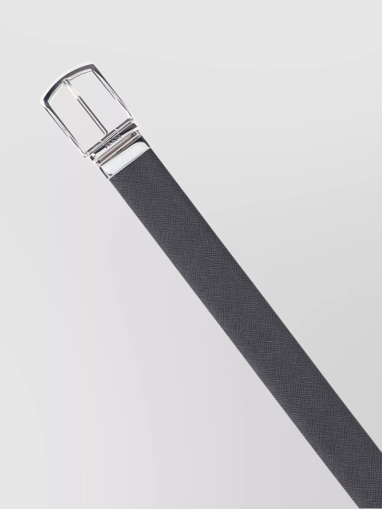 Prada Reversible Silver-Tone Textured Belts