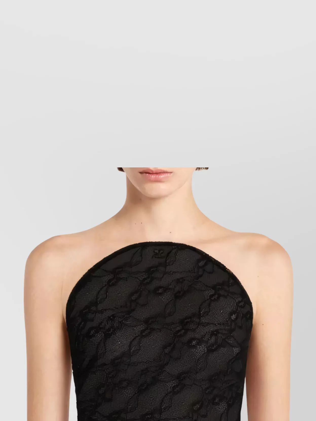 Courrèges Lace Circle Bodysuit Sheer Panel
