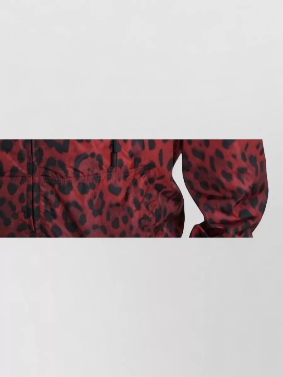 Dolce&Gabbana Leopard Hooded Zip-Up Nylon Bomber Jacket
