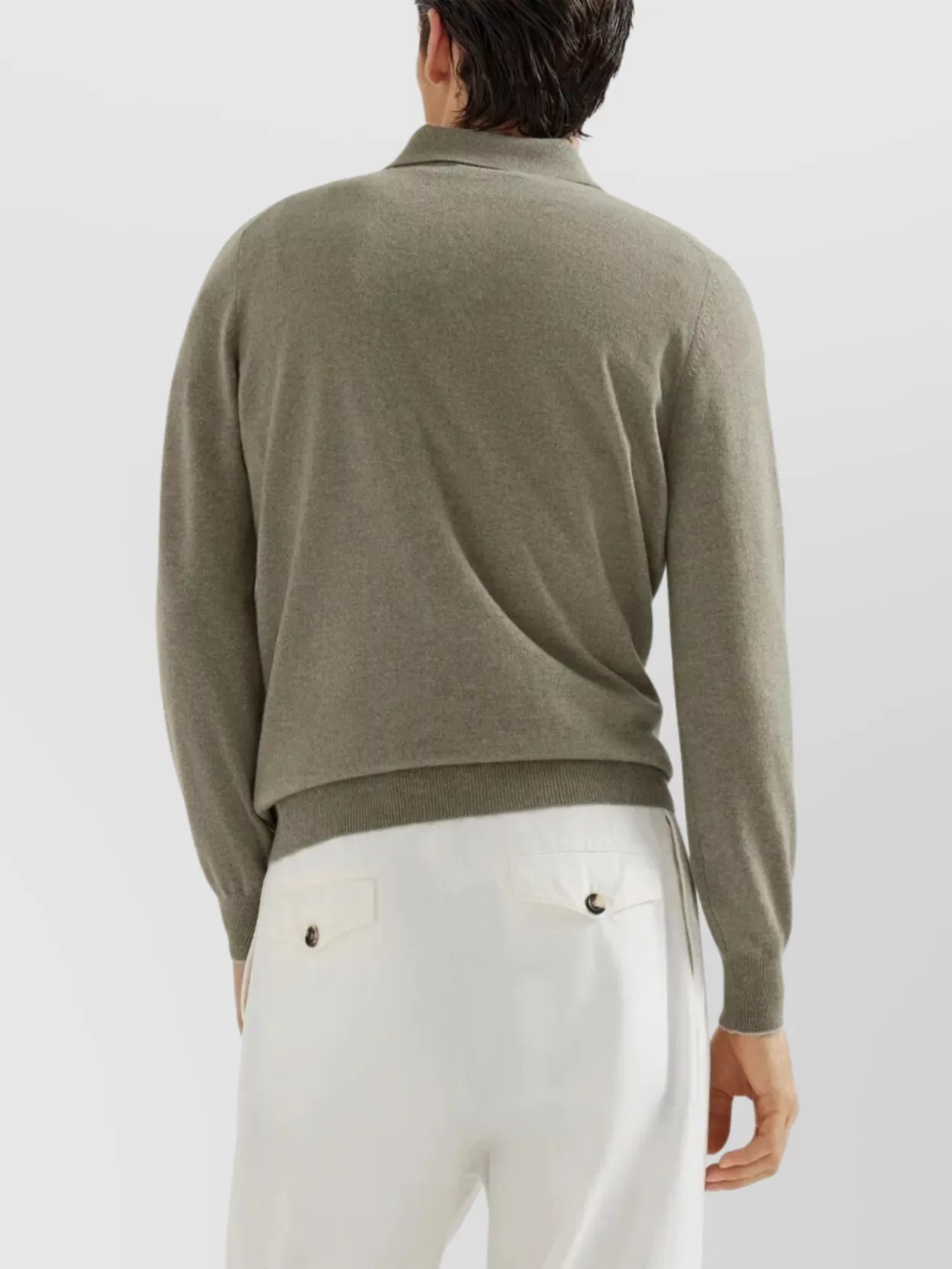 Brunello Cucinelli Cashmere Long Sleeve Polo Shirt