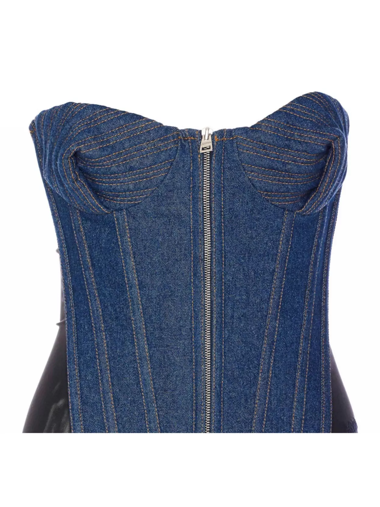 Shop Jean Paul Gaultier Denim Corset Bustier Top