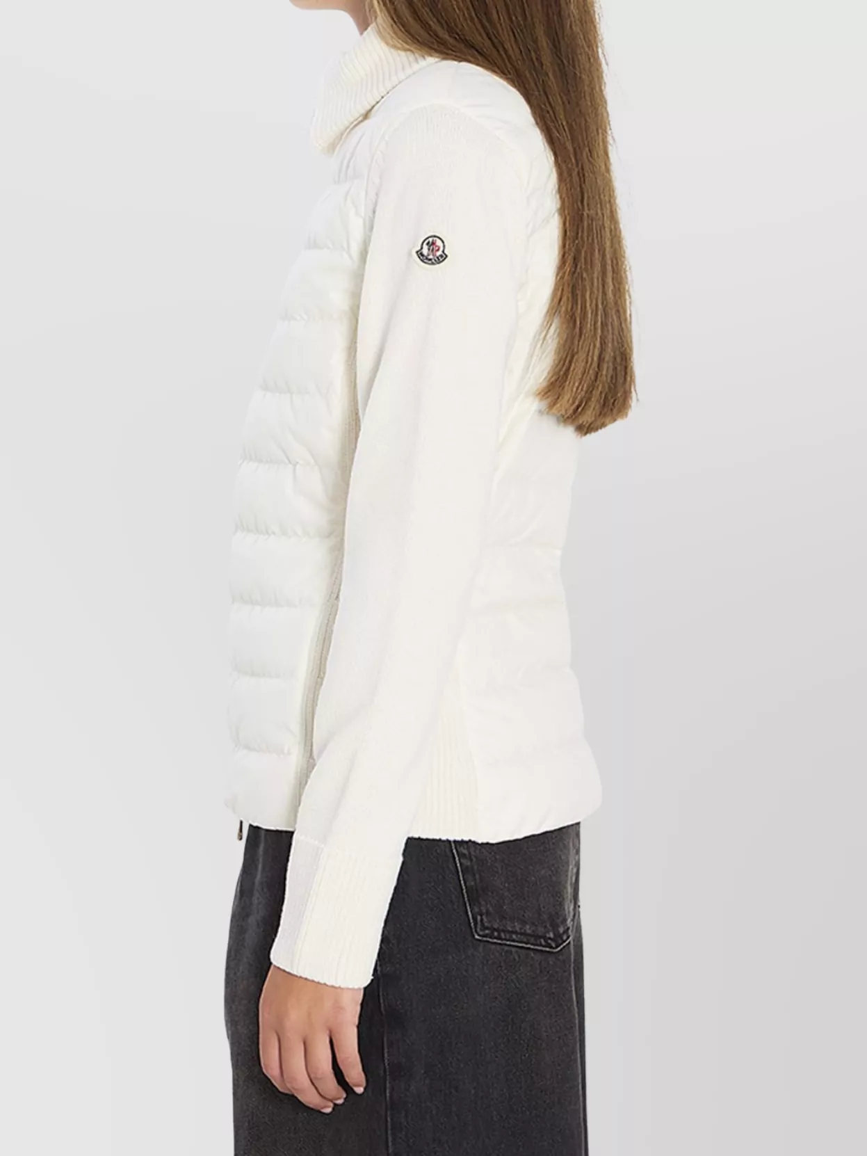 Moncler Wool High Collar Padded Cardigan