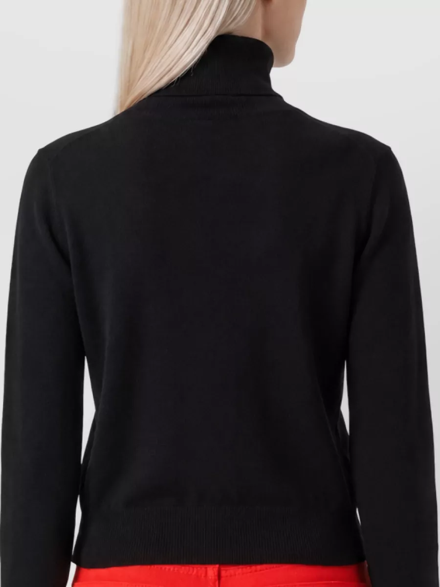 Celine Cashmere Ribbed High-Neck Sweater