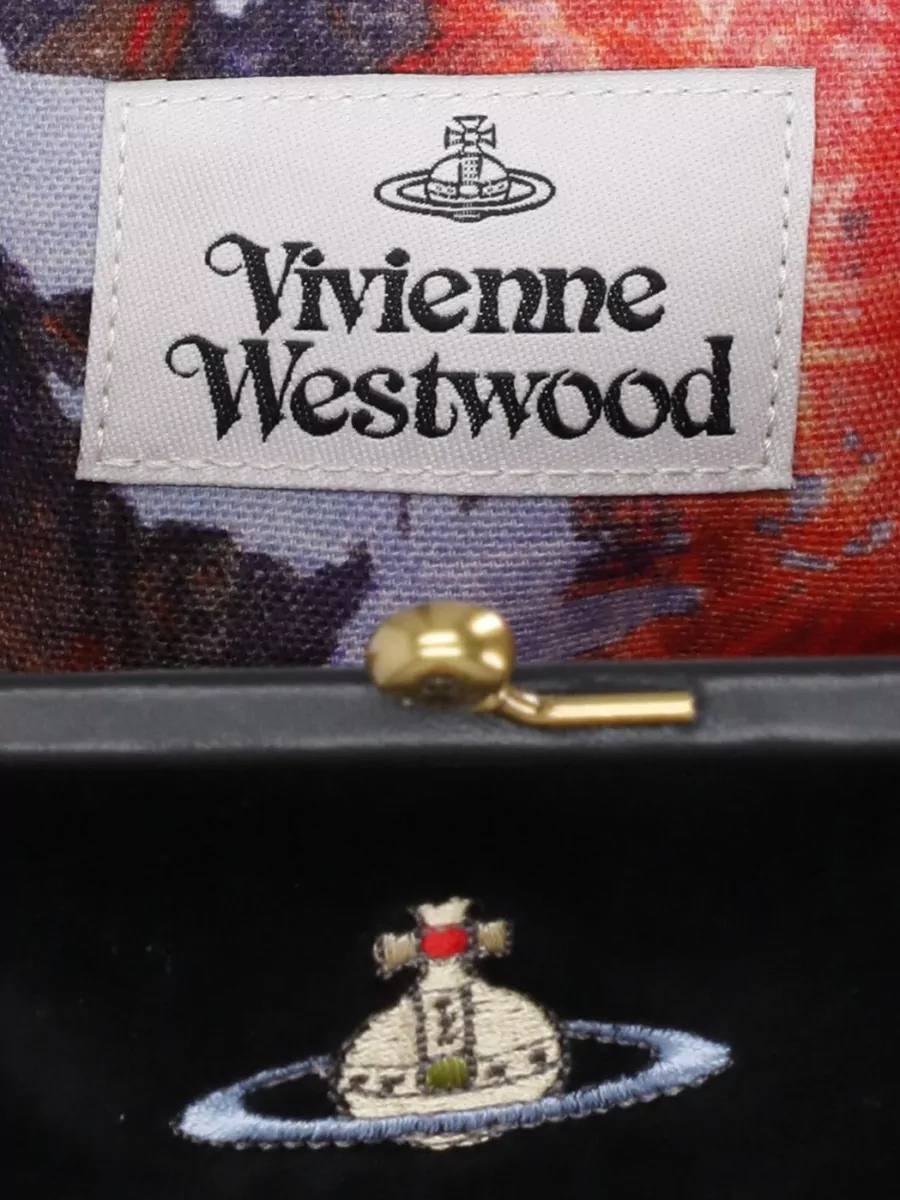 Vivienne Westwood Velvet Clutch Bag Gold Tone Hardware Strap