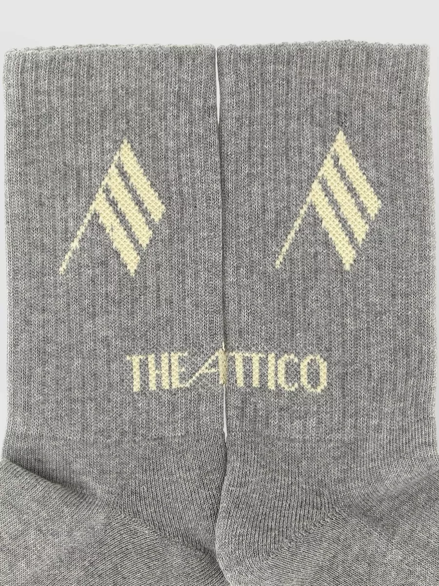 The Attico Logo Socks Mid Calf Ribbed Texture