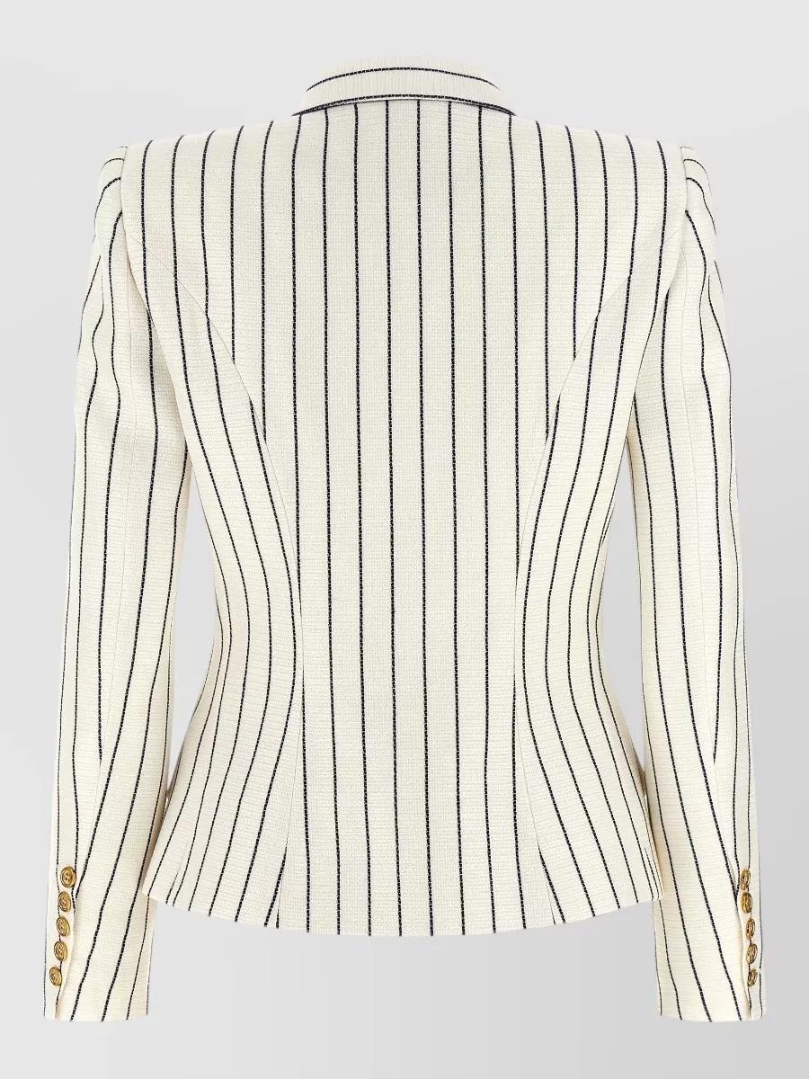 Balmain Couture Fili Double-Breasted Asymmetric Blazer