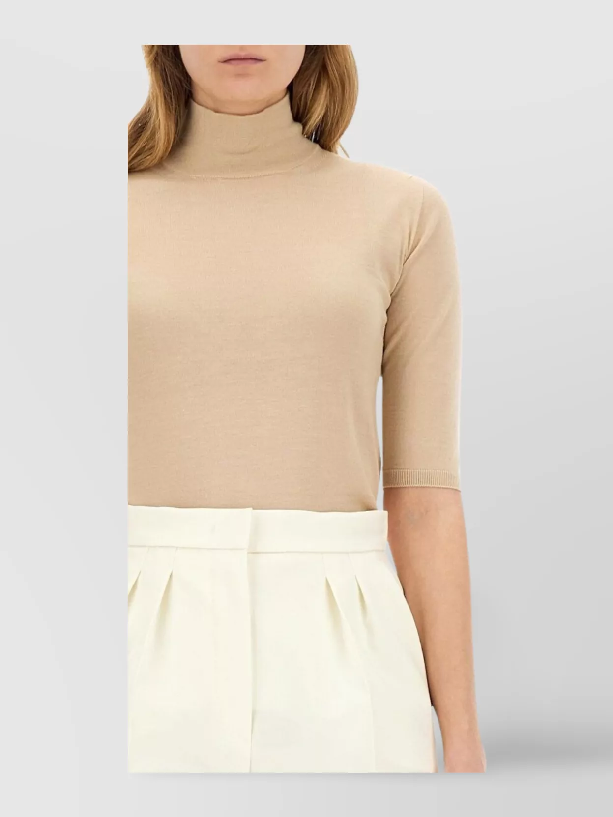 Max Mara Turtleneck Top Elbow-Length Sleeves